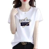 Pure cotton short-sleeved T-shirt for women's summer, new round-neck top for women, fashionable, youthful, loose and casual Korean-style women's wear trend Item Picture